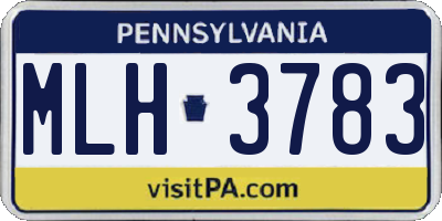 PA license plate MLH3783
