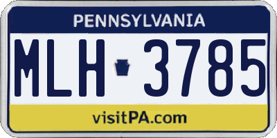 PA license plate MLH3785
