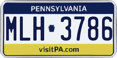 PA license plate MLH3786