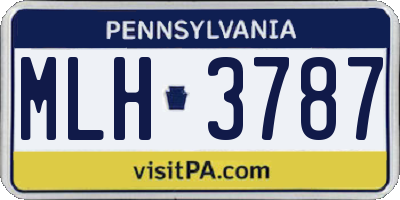 PA license plate MLH3787