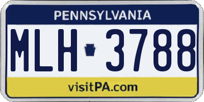 PA license plate MLH3788