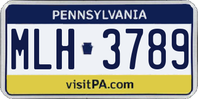 PA license plate MLH3789