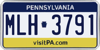 PA license plate MLH3791