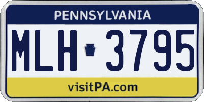 PA license plate MLH3795