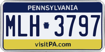 PA license plate MLH3797