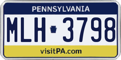 PA license plate MLH3798