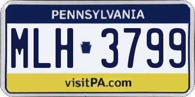 PA license plate MLH3799