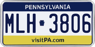 PA license plate MLH3806