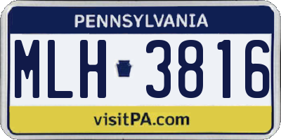PA license plate MLH3816