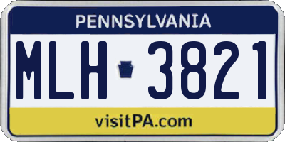 PA license plate MLH3821