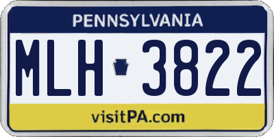 PA license plate MLH3822