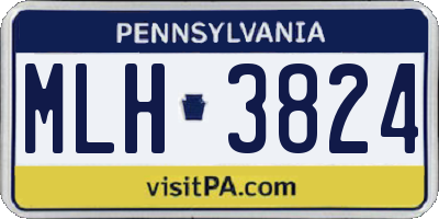 PA license plate MLH3824