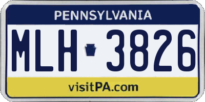 PA license plate MLH3826
