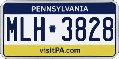 PA license plate MLH3828