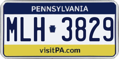 PA license plate MLH3829