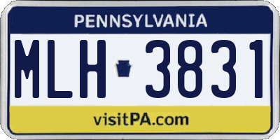 PA license plate MLH3831