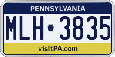 PA license plate MLH3835