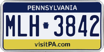PA license plate MLH3842
