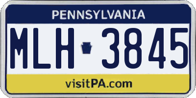 PA license plate MLH3845