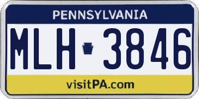 PA license plate MLH3846