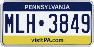 PA license plate MLH3849