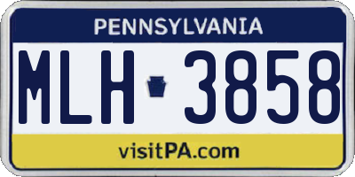 PA license plate MLH3858