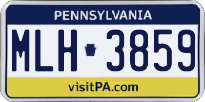 PA license plate MLH3859