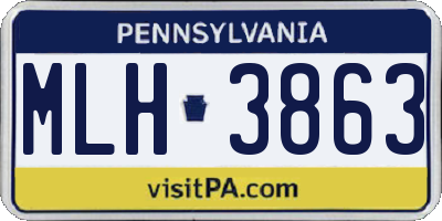 PA license plate MLH3863