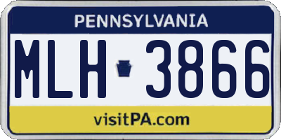PA license plate MLH3866