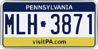 PA license plate MLH3871