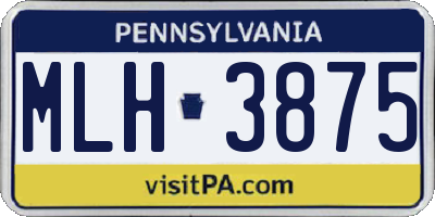 PA license plate MLH3875