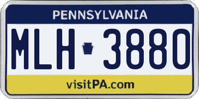PA license plate MLH3880
