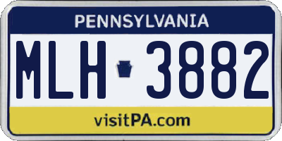 PA license plate MLH3882