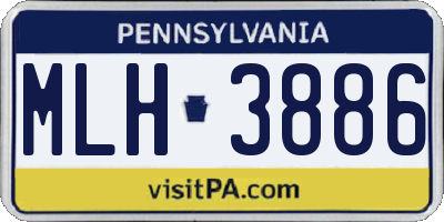 PA license plate MLH3886
