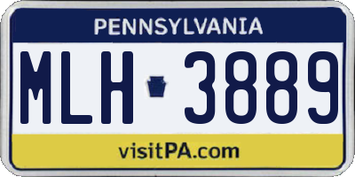 PA license plate MLH3889