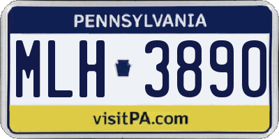 PA license plate MLH3890