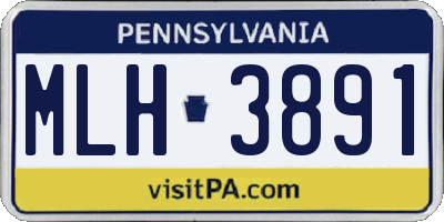 PA license plate MLH3891