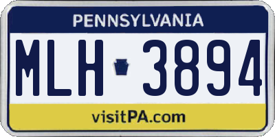 PA license plate MLH3894