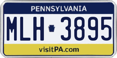 PA license plate MLH3895