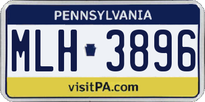 PA license plate MLH3896