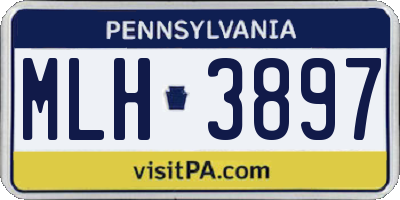 PA license plate MLH3897