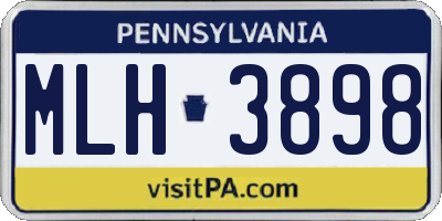 PA license plate MLH3898