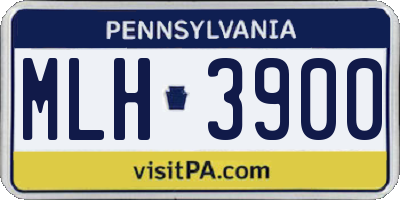 PA license plate MLH3900