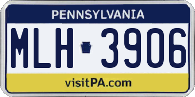 PA license plate MLH3906
