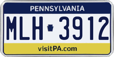 PA license plate MLH3912