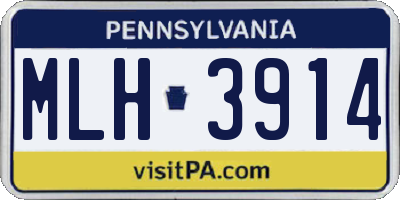 PA license plate MLH3914