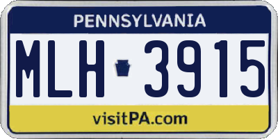 PA license plate MLH3915