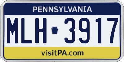 PA license plate MLH3917