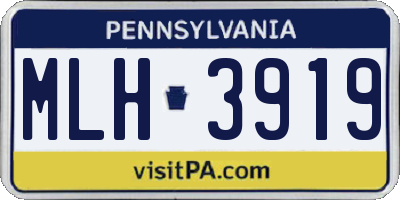 PA license plate MLH3919