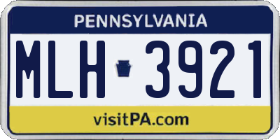 PA license plate MLH3921